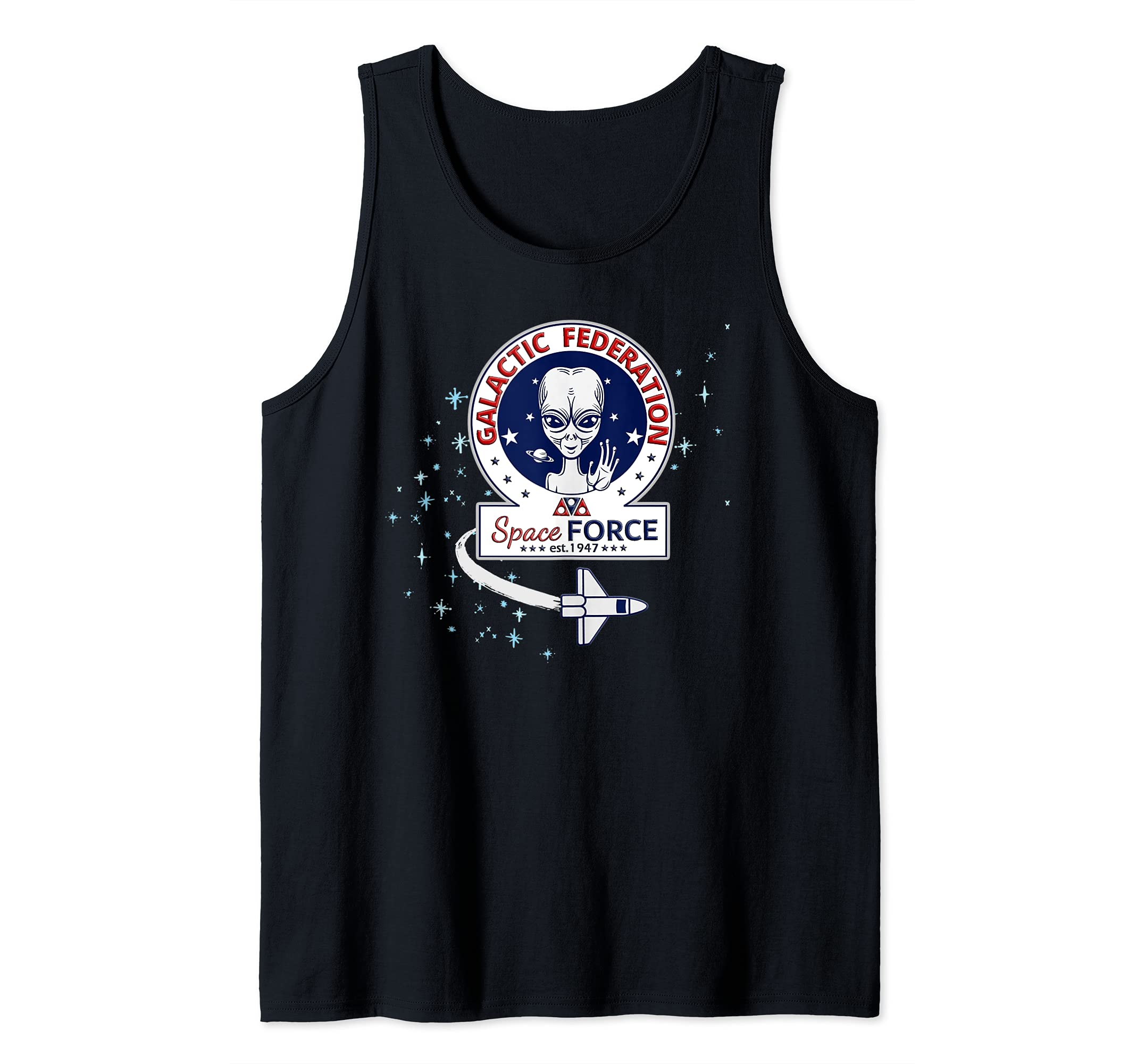 Galactic Federation Space Force est.1947 Retro UFO Roswell Tank Top