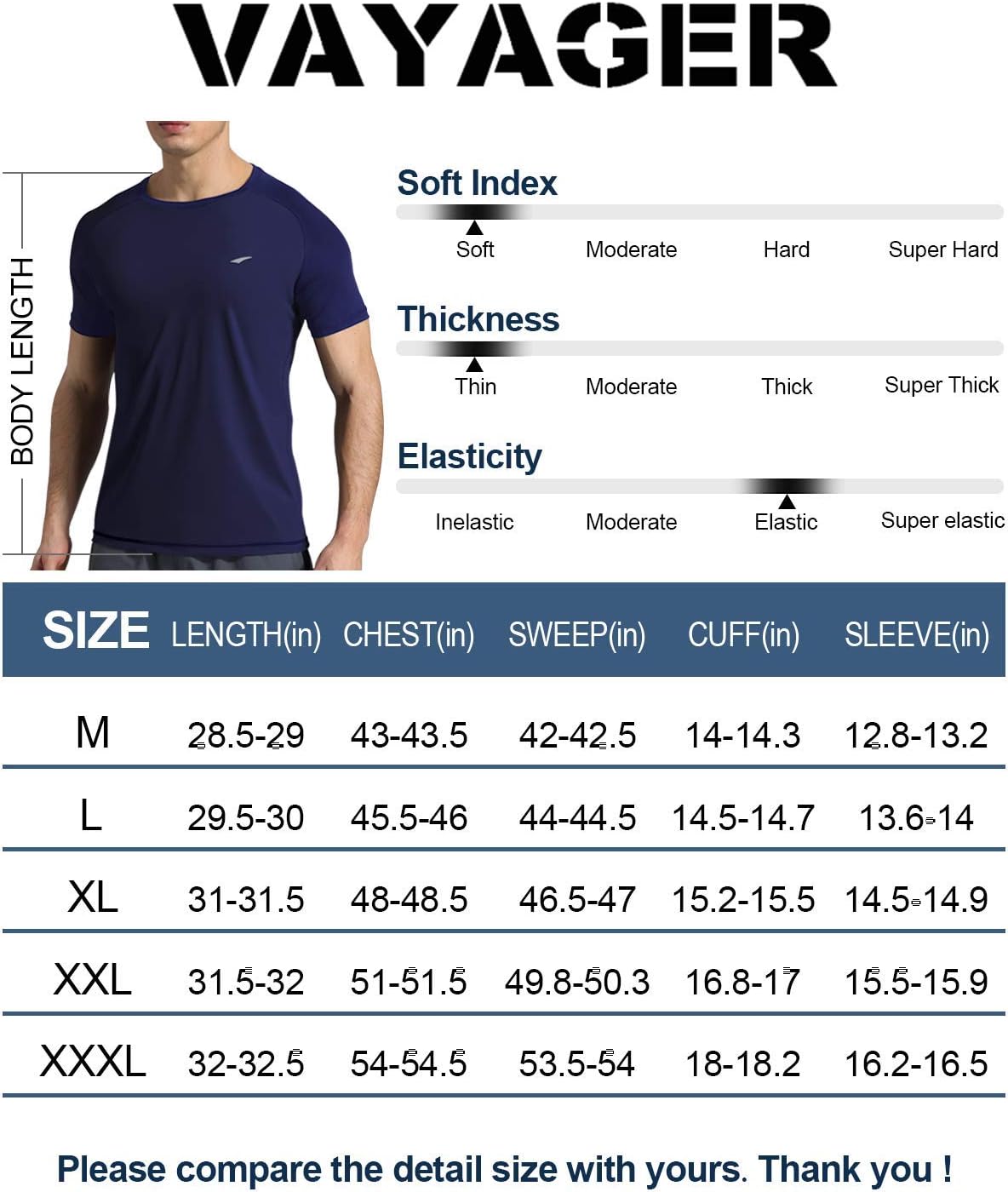 VAYAGER Men's Short Sleeve UPF 50+ Quick Dry Swim Shirt Rashguard Crew Shirt: Sports & Outdoors