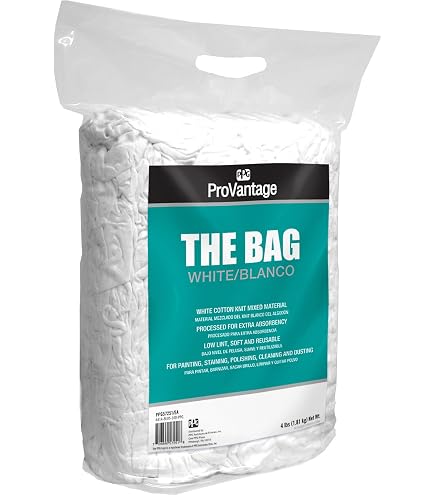 Trimaco SuperTuff Mixed White Knit Rags – 4 Lb Compressed Box – All-Purpose Cleanup & Polishing Cloths