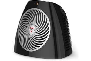 Vornado VH202 (2025) Personal Space Heater, Advanced Safety Features, 2 Heat Settings, Direct Heating, Fan Only Setting, Cool-Touch Exterior, Signature Vortex Heat Circulation, Gentle Heating, Black