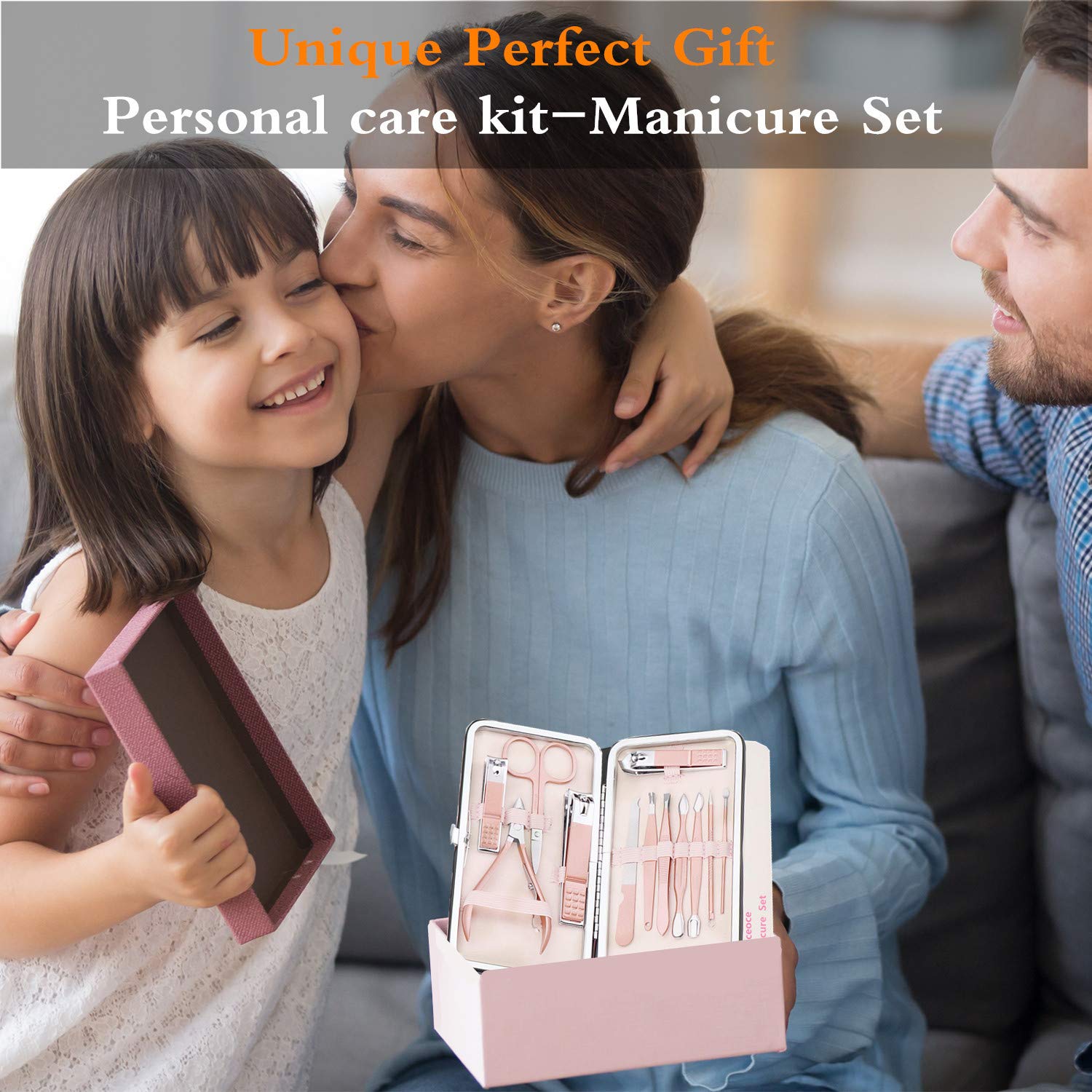 Manicure Set Professional, Ultra Sharp Sturdy Men Women Grooming kit, Stainless Steel Nail Clippers Set Manicure Pedicure Set Professional 12 In 1 With Grooming Travel Luxury Leather : Beauty