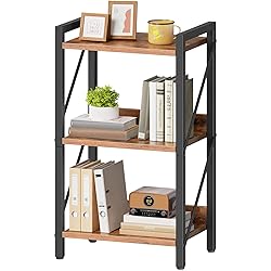HOOBRO Bookshelf, 3-Tier Industrial Bookcase, Book