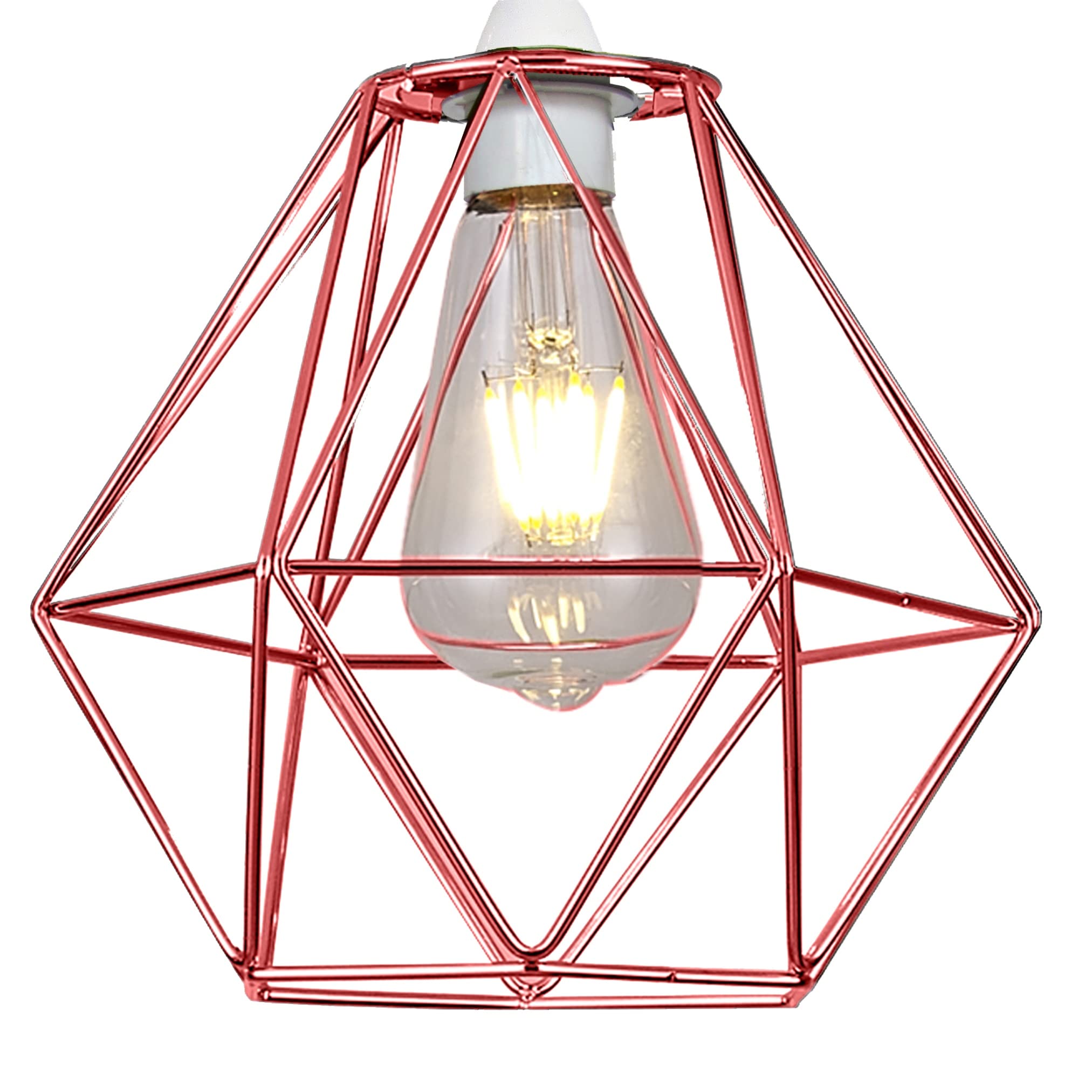 EasyFit Metal Wire Cage Ceiling Pendant Light Shade (Copper)