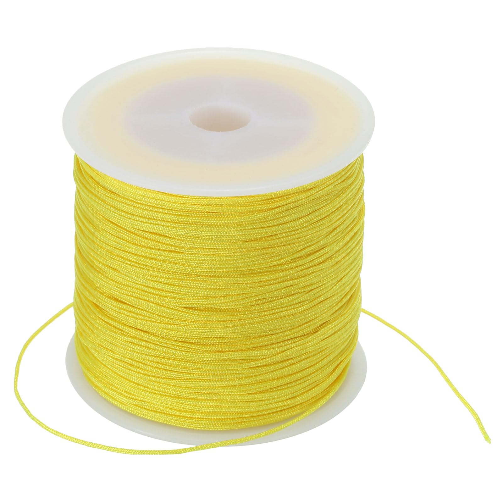 PATIKIL 0.8mm x 109 Yard Nylon Satin Cord, Nylon Beading String Knotting Cord Chain Braided Rope for Bracelets Jewelry Trim Chinese Knot, Yellow
