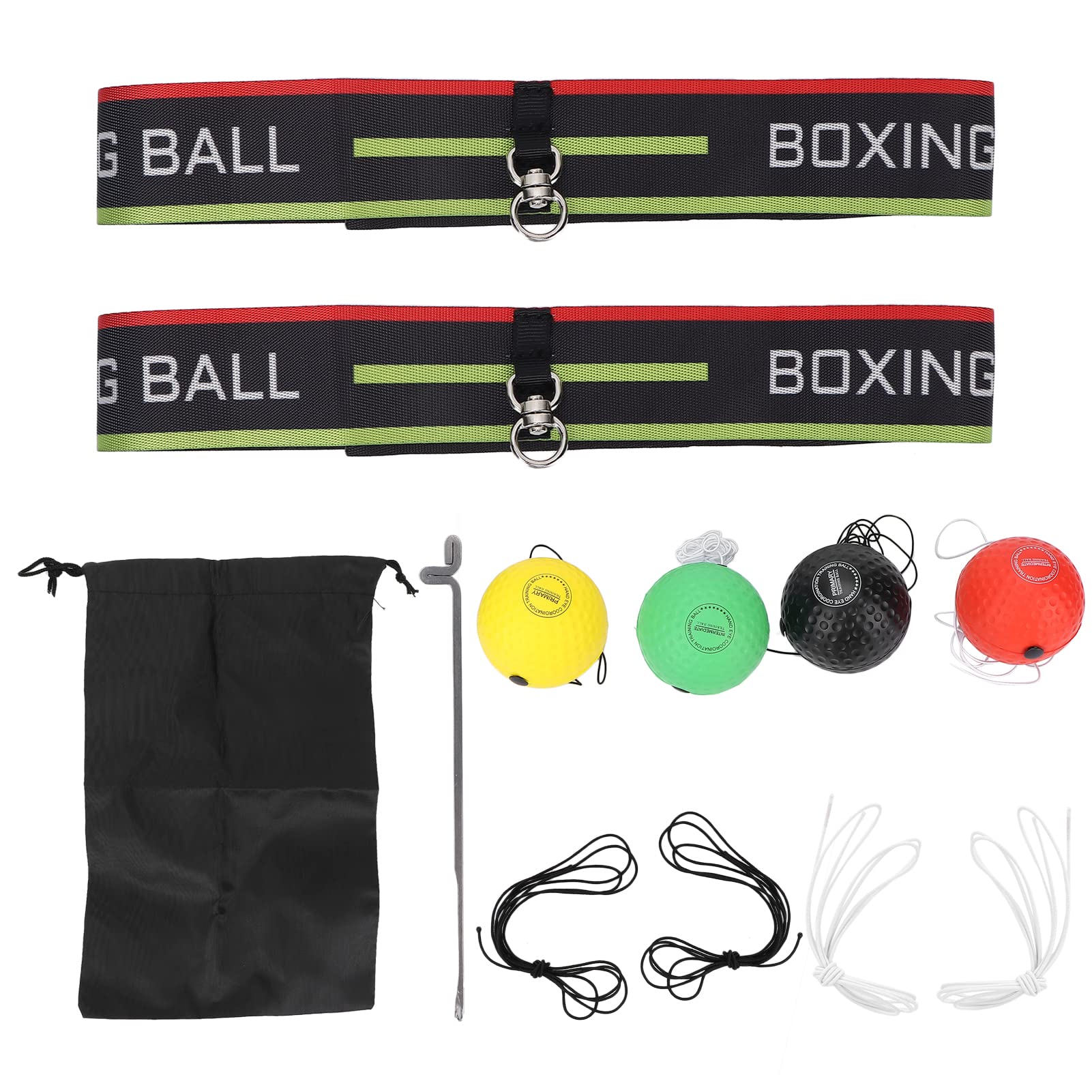 Dioche Reaction Ball Set, Boxing Reflex Ball for Adjustable Headband Reflex Ball Set for Novice Improving Speed Reactions Hand Eye Coordination Training