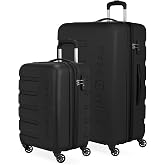 SwissGear 7366 Signature Hardside Expandable Luggage with Spinner Wheels, TSA Lock, Cup-Holder, Black, 2-Piece Set (19/27)