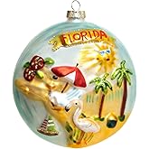2pcs Blown Glass Florida Christmas Ornament, Hanging Glass Florida Ornaments for Christmas Tree Decoration