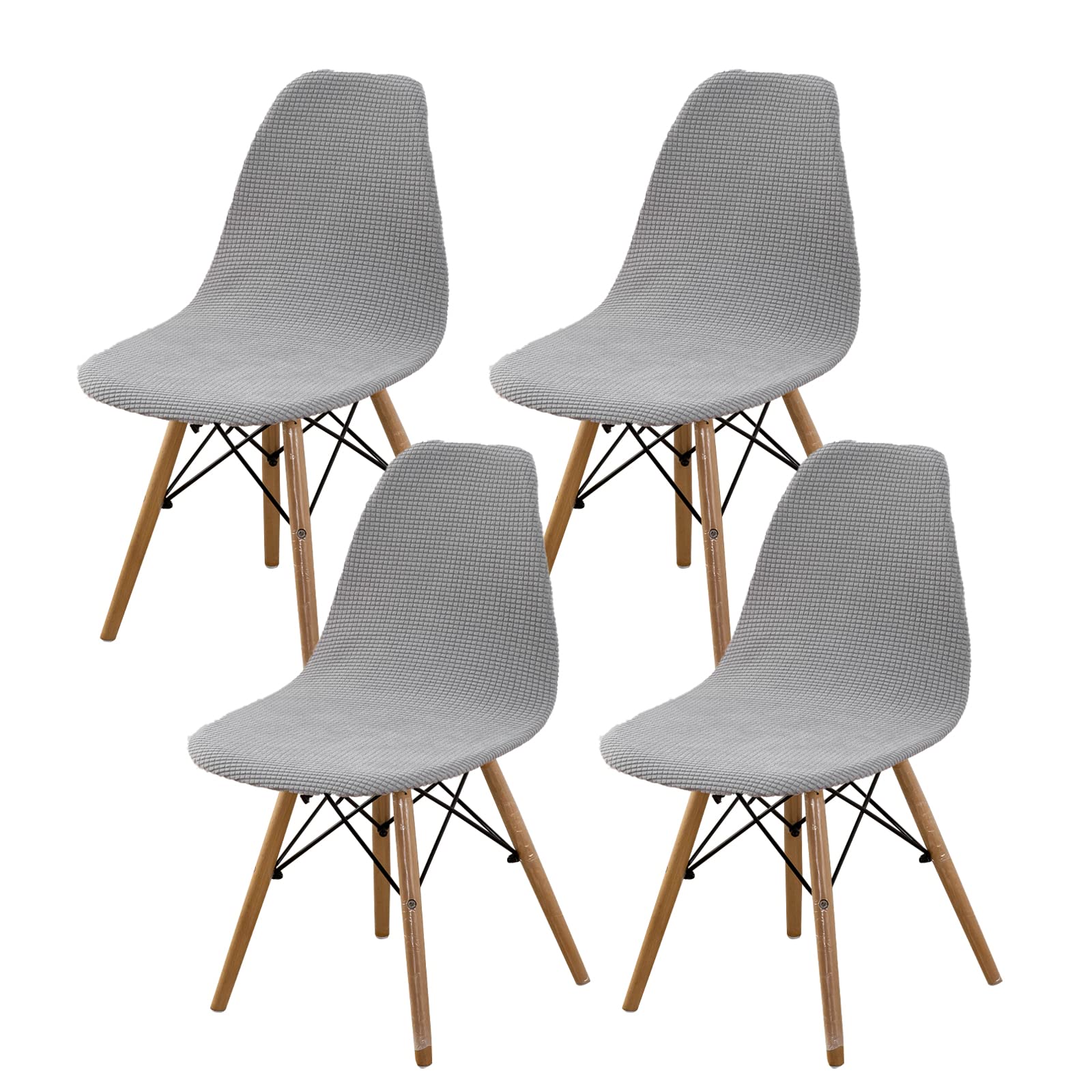 Photo 1 of HAOYONG Mid Century Modern Dining Chair Covers Shell Chair Cover Lounge Armless Chair Cover Stretchable Slipcovers for Kitchen, Office, Dining Room and Living Room(Set of 4)