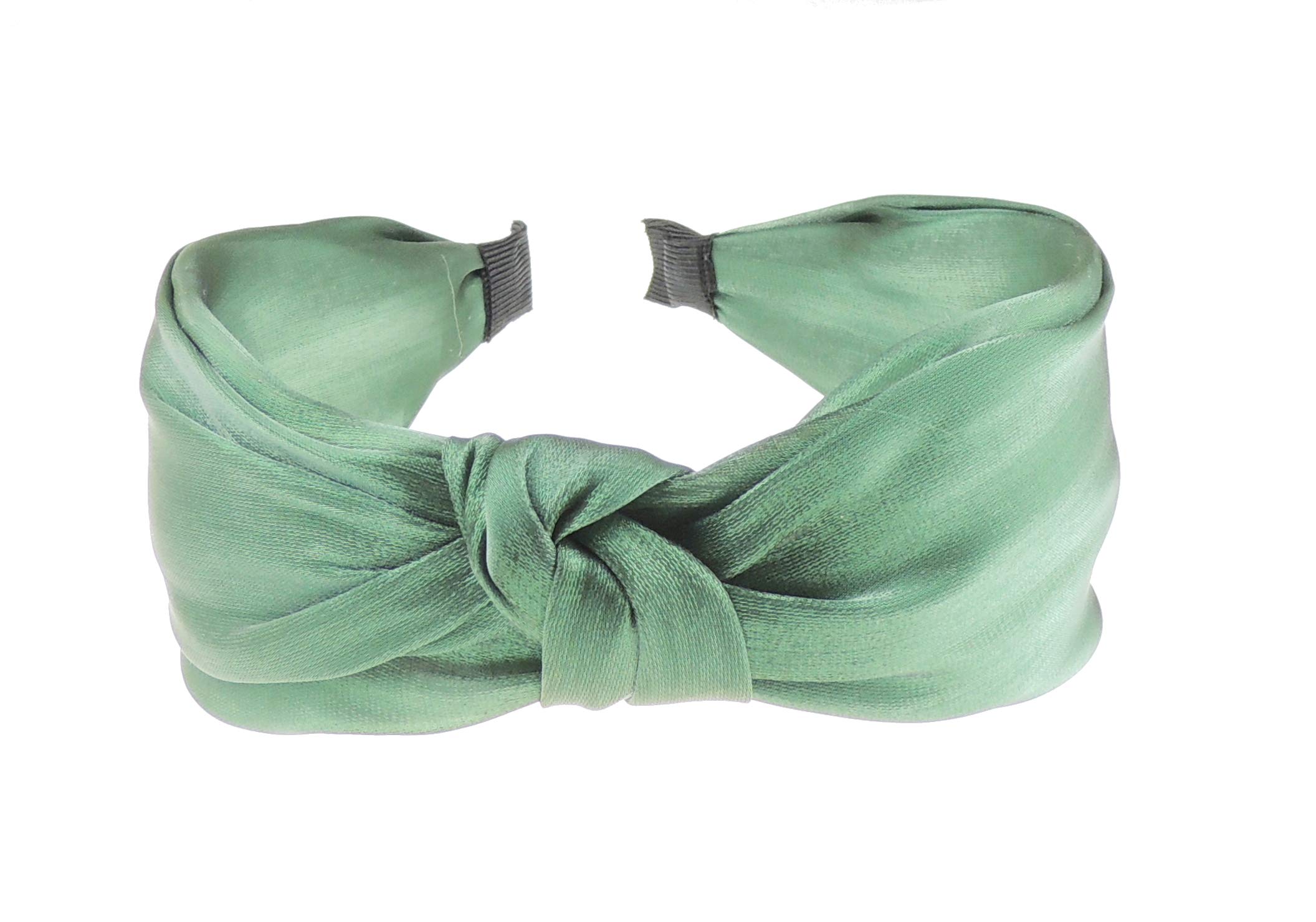 Womens Turban Top Knot Twisted Knotted Twist Knot Formal Boho Vintage Headband Alice Band Hair Accessories Hairband Christmas Birthday Wedding Guest Bridesmaid Party Shimmer Chiffon Fabric (Emerald)