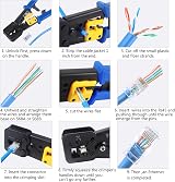 RJ45 Crimping Tool with 20 RJ45 Connectors Cat6 Cat5e Cat5 Pass view 5