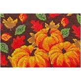 Howie's Latch Hook Kits for Adults, DIY Halloween Latch Hook Kit Rug Crochet Yarn, Color Preprinted Pattern Embroidery Decoration(Halloween Pumpkin, 19.69 x 14.96 inch)