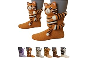 3D Knit Animal Socks, Handmade Funny Warm And Soft Long Sloth Socks, Funny Double-Layer Warmth Christmas Sock