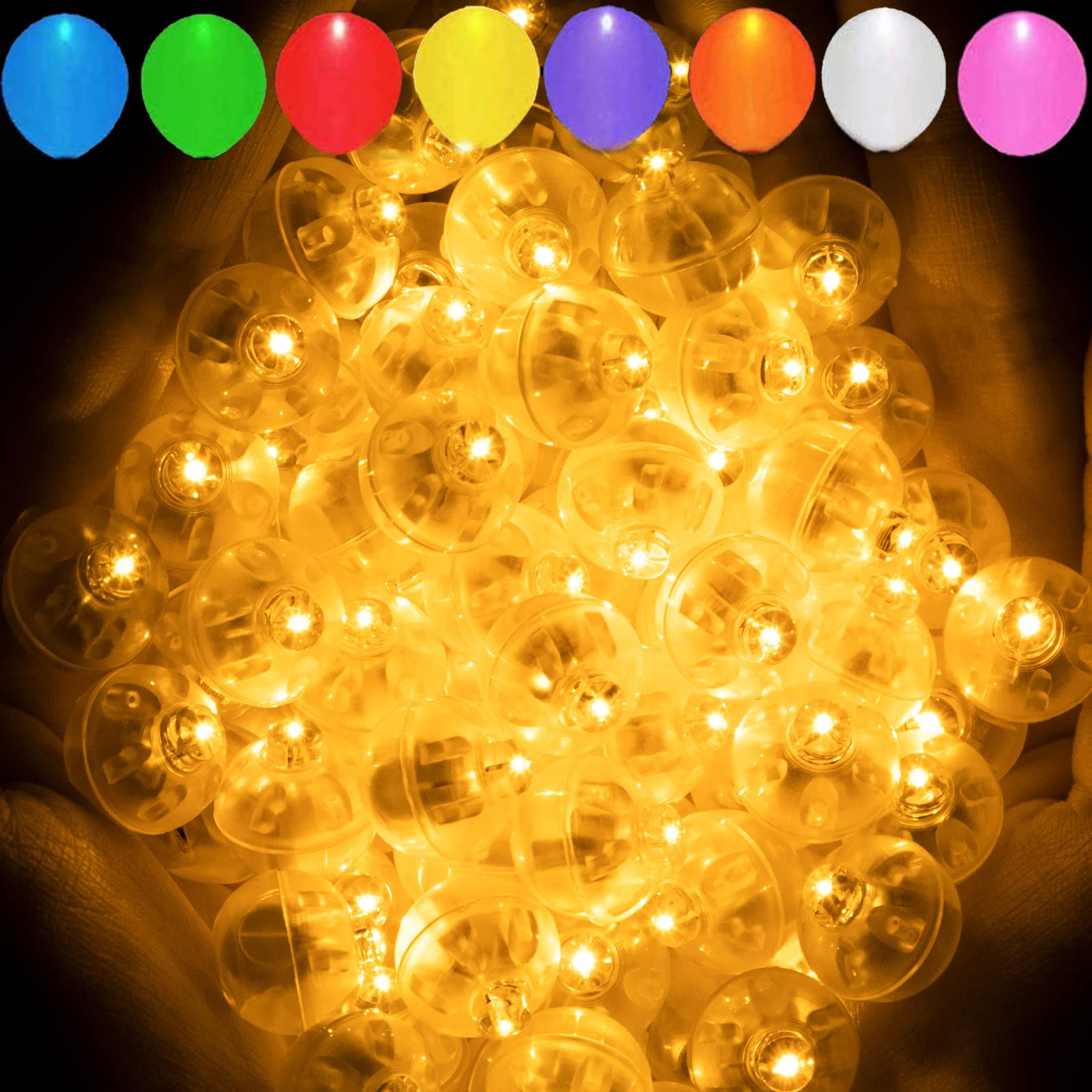 Photo 1 of Aogist 50pcs Orange Balloon Lights,Long Standby Time Waterproof Mini Light,Battery Powered,Round LED Ball Lamp for Latex Balloon Paper Lantern Party Wedding Festival Christmas Halloween Decorative