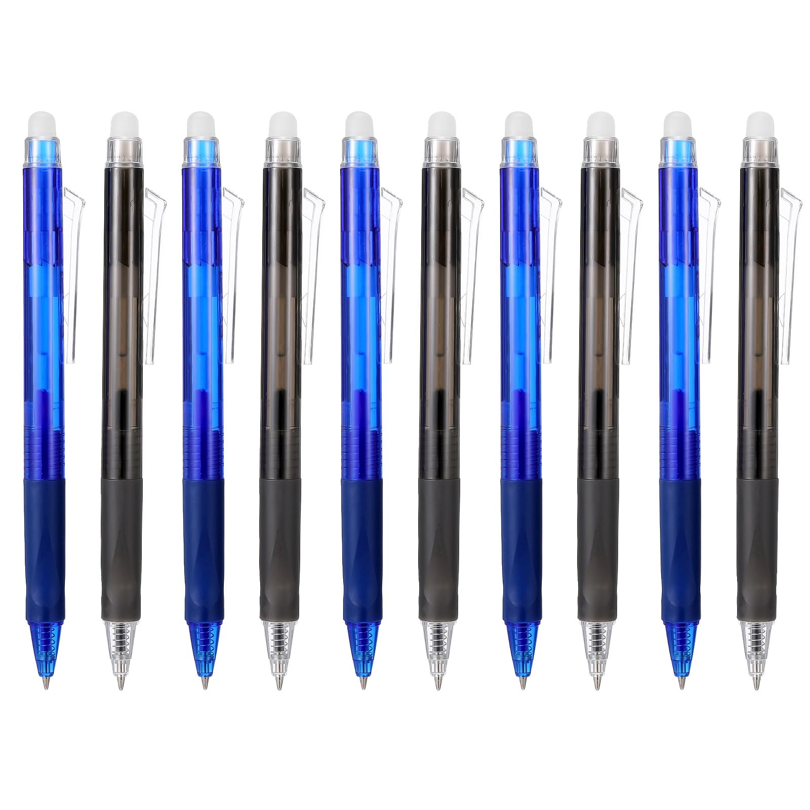 Photo 1 of 10 Pack Erasable Gel Pens 0.7mm Fine Point Gel Erasable Ink Pens Retractable Pen Clicker Make Mistakes Disappear Comfort Grip with Eraser for Smooth Writing Drawing Planner Office Supplies Black Blue