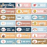 Pasimy 21 Pcs Greeting Choice Posters for Classroom Rules, Bright Boho | Social Greeting Poster Educational Classroom Bulletin Board Decorations, for Back to School Teacher Must Haves Supplies