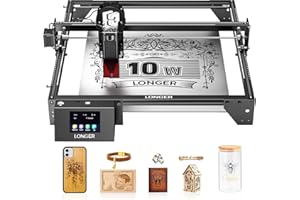 LONGER Laser Engraver Ray5 10000MW Higher Precision DIY Laser Engraving Machine with 3.5" Touch Screen, 400x400mm, 0.06mm Laser Spot 10000mm/min, Offline Usage CNC Laser Cutter for Wood Metal