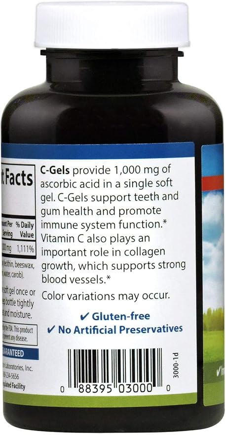 Carlson labs c-Gel, vitamin c 1000mg, 60 Soft Gel (088395030000)
