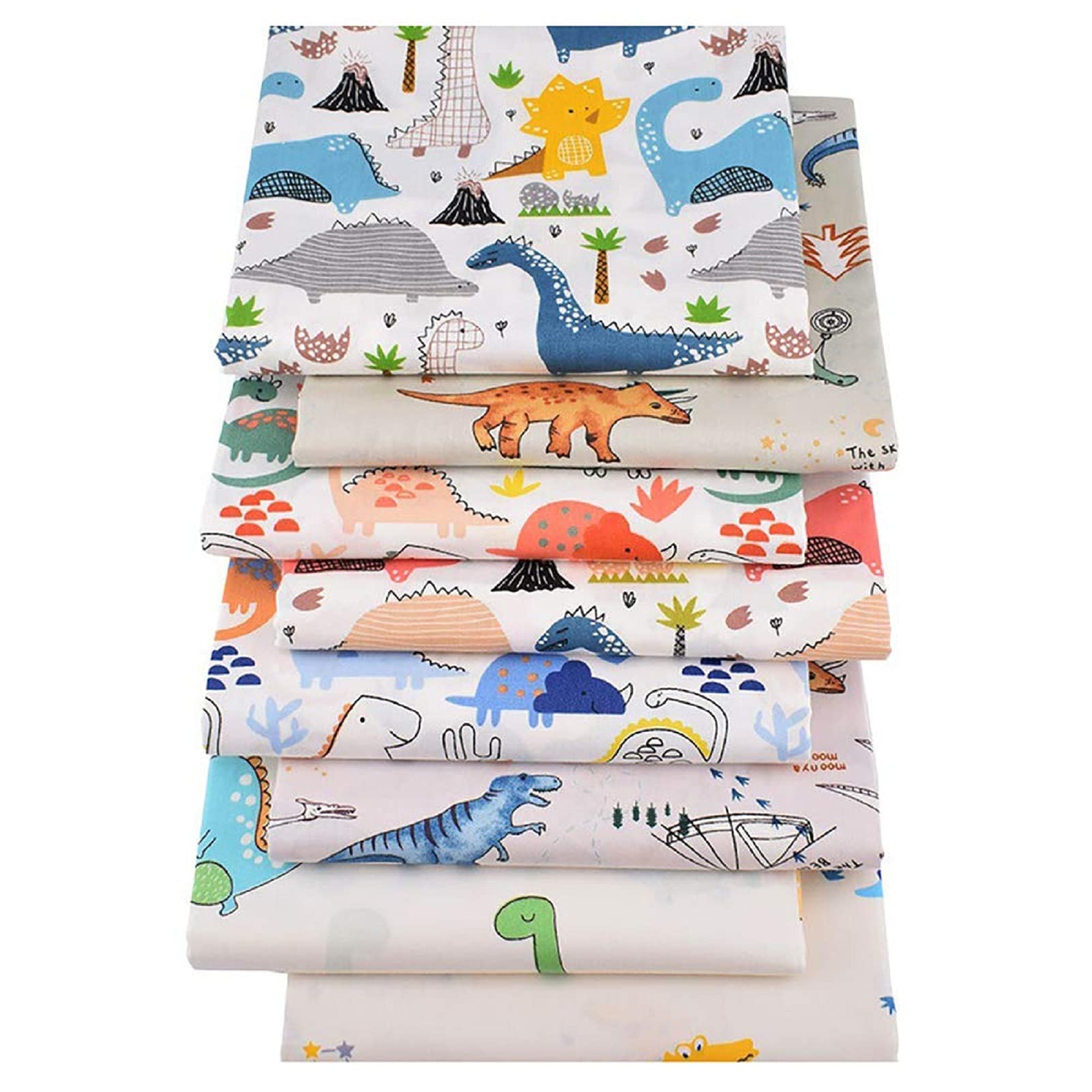 8 Pcs Cotton Fabric for Dressmaking Clothes,Print Fat Quarters Material for Sewing,Quilting Fabric Bundle Squares Patchwork for Craft DIY Scrapbooking