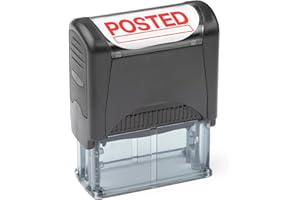 INVERA Self Inking Rubber Stamp, Refillable Red Ink Preinstalled - (9/16" x 1-1/2") (Posted)
