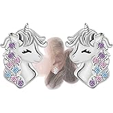 Unicorn Stud Earrings for Teen Girls - Sterling Silver Cute Animal Earrings for Women Hypoallergenic Cubic Zirconia Small Earrings for Sensitive Ears Dainty Post Earrings Gifts for Birthday Christmas