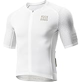 ROCKBROS Men's Cycling Jersey Short Sleeve Road Bike Shirt Zipper Pocket Quick Dry Bicycle Jersey