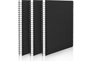 EUSOAR Spiral Journal Notebook, A5 3packs 5.5x8.3" 120 Pages Hardcover Lined Travel Writing, Notepad Sketchbook, Students Col
