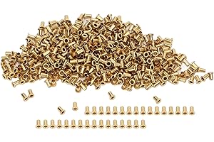 Tnfeeon 500 PCS Hollow Rivet Through Hole Copper Hollow Rivets Grommets Copper Air Eye(1.7x3.5x2.8mm)