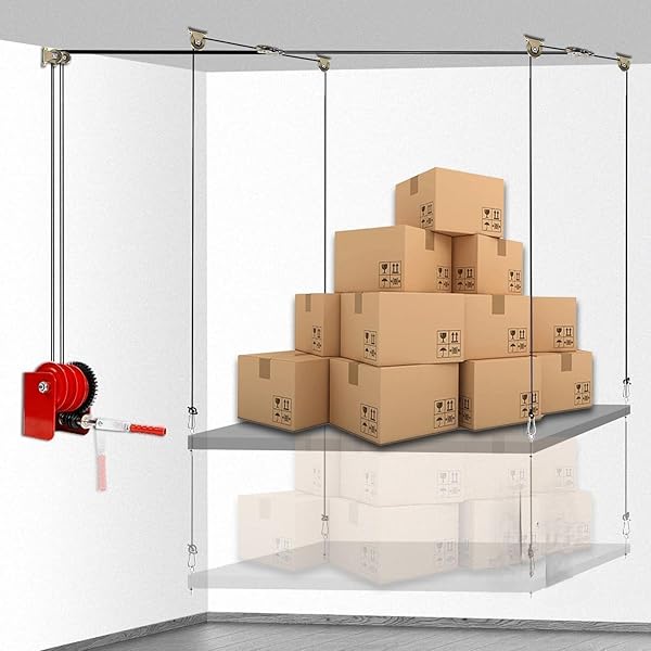 OVERHEAD GARAGE STORAGE LIFT HOIST, HEAVY-DUTY CEILING MOUNTED...