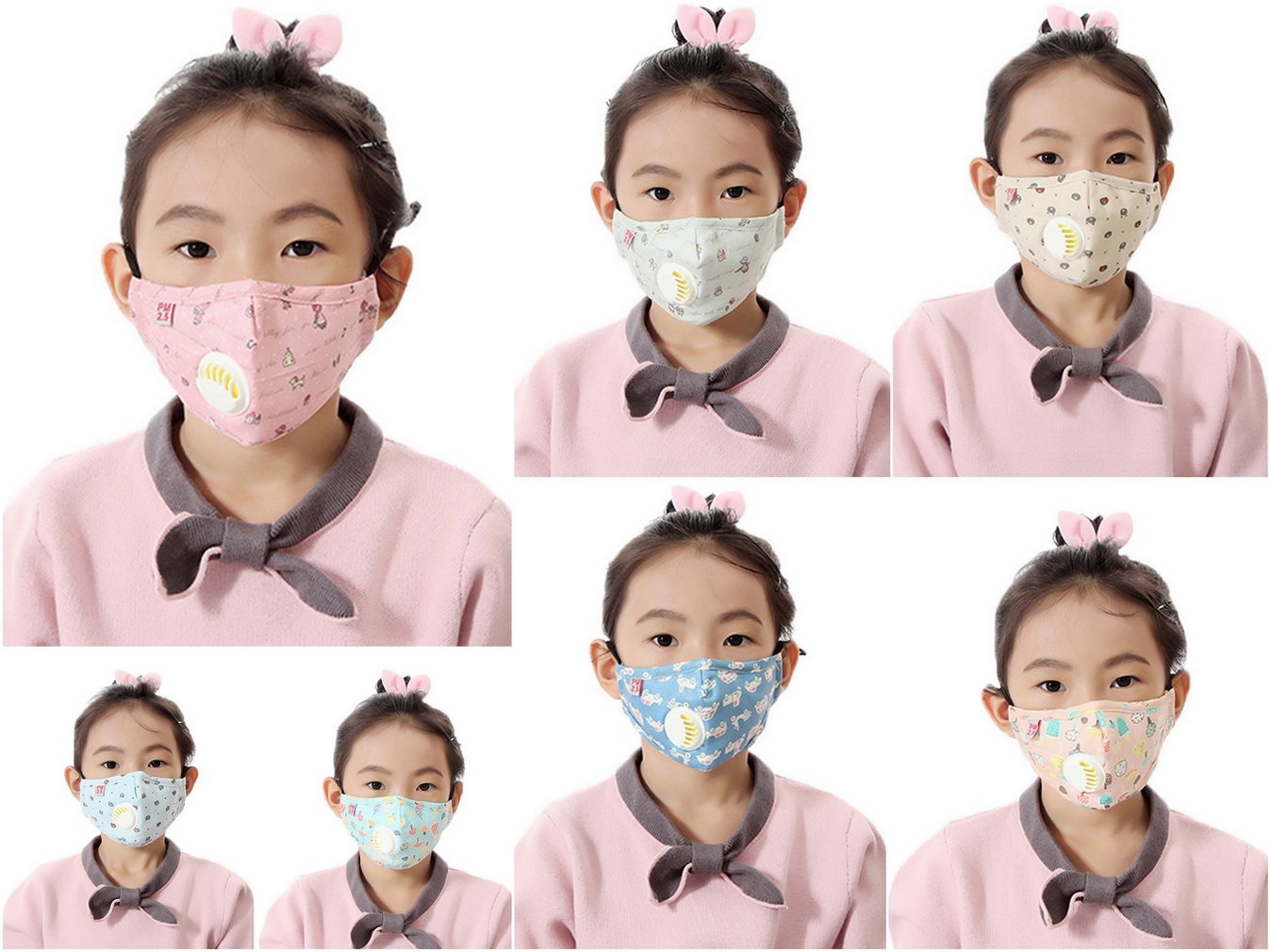 Bigood Children PM 2.5 Pollen Dust Masks Anti Dust Face Mouth Mask 