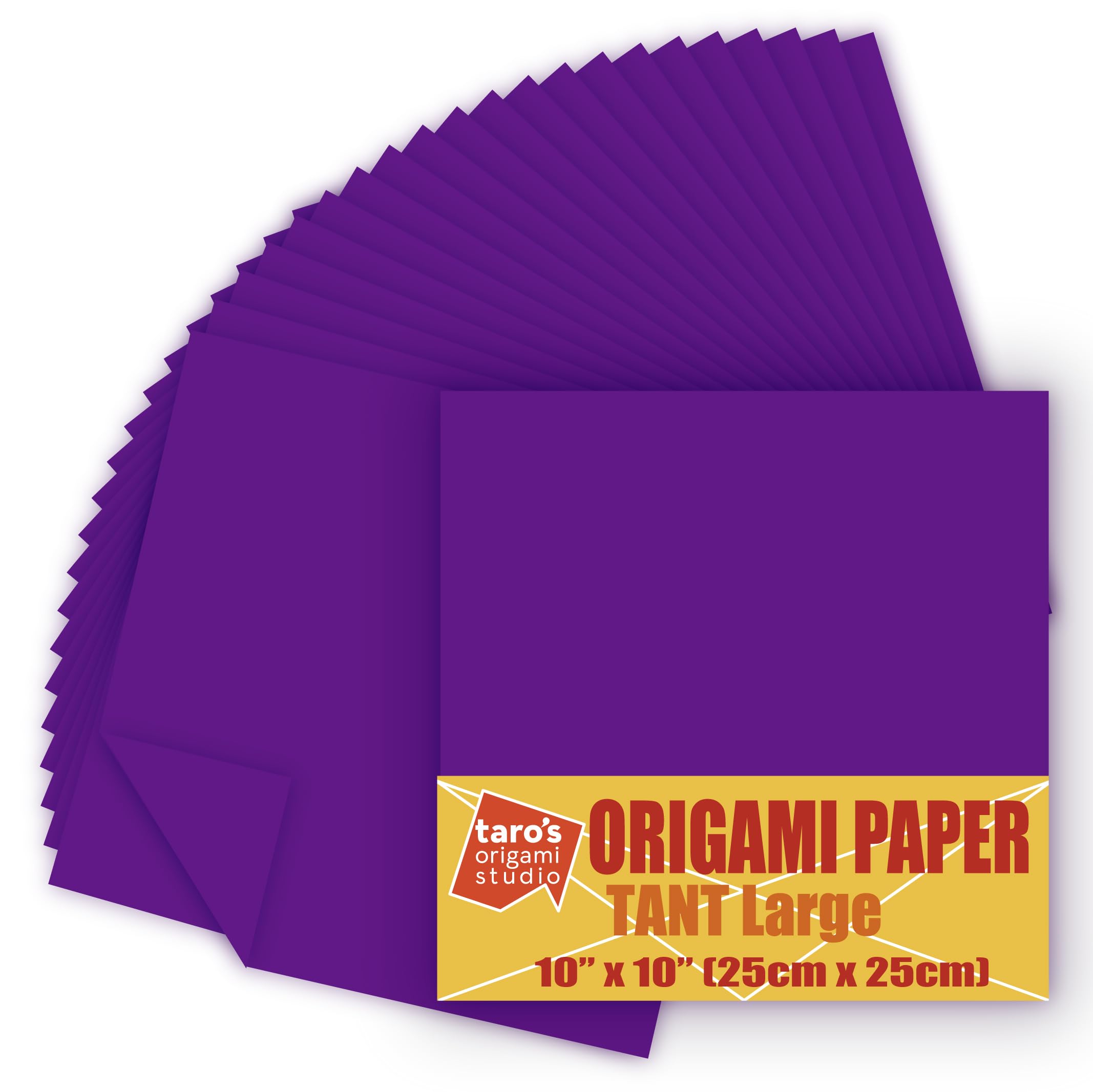 Photo 1 of [Taro's Origami Studio] TANT Large 10 Inch (25 cm) Double Sided Single Color (Purple) 20 Sheets (All Same Color) for Origami Artist From Beginner to Expert (Made in Japan)