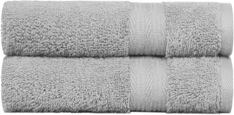 Set Asciugamani Bagno Spugna 100% Cotone Asciugamani Viso 50x100 cm, Grigio, Confezione 2 Pezzi — foto 2 di 8