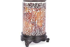 VP Home Wall Plug-in Wax Warmer - Mosaic Glass Glowing Amber Electric Fragrance Candle Warmer and Night Light - for Scented Wax, Essential Oils, Candle Wax Melts, Tarts - Scent Warmer Night Light