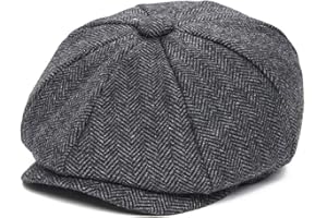 JANGOUL Boys Vintage Newsboy Cap Tweed Flat Beret Cabbie Hat for Kids Toddler Pageboy