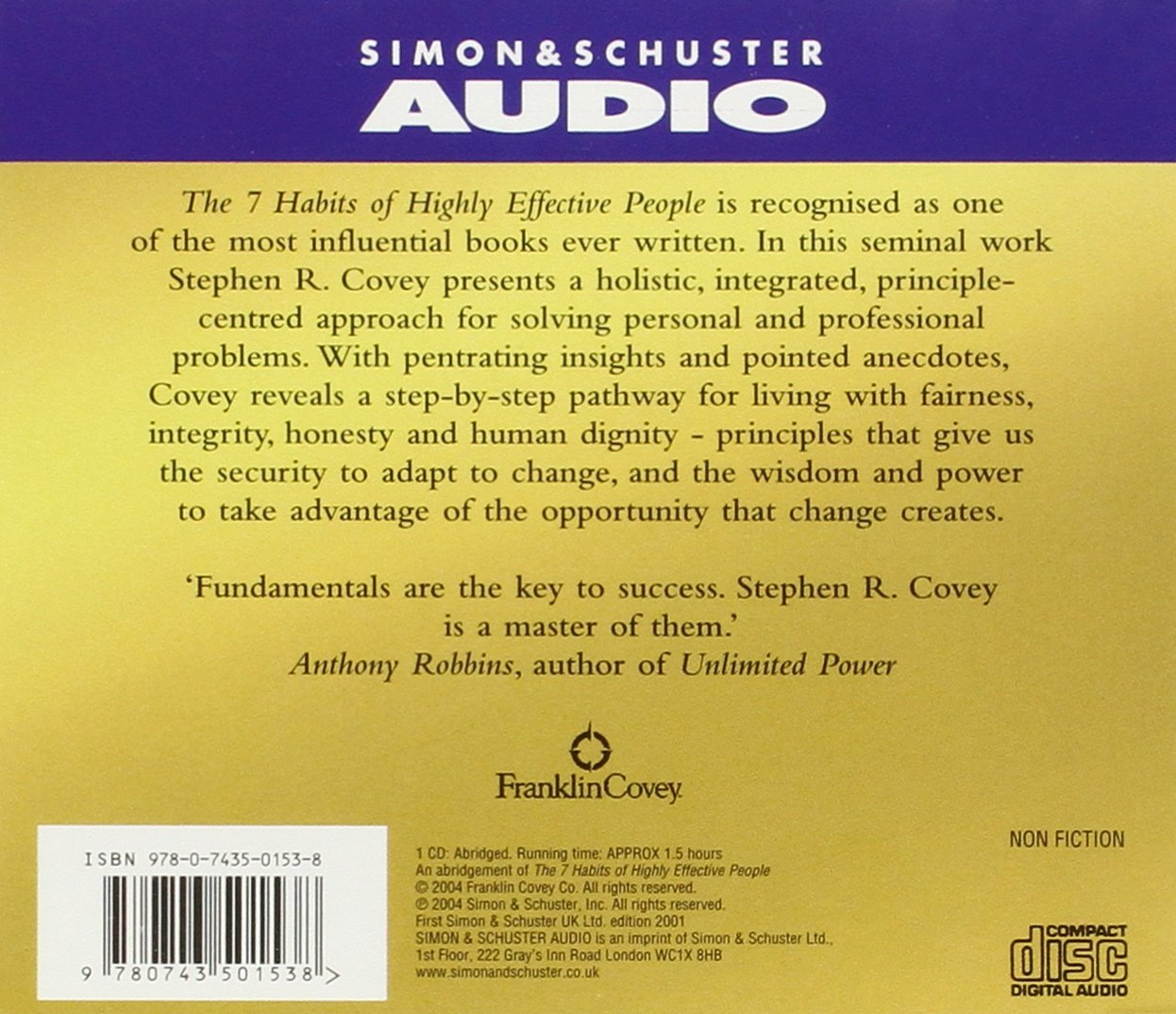 Amazon The 7 Habits Of Highly Effective People Audio Covey Stephen R Self Help