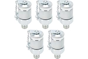 HILITAND 5Pcs Hydraulic Pressure Test Coupling Kit, Hydraulic Pressure Test Adapter, for PT/PPT Series Coupler(M10x1)