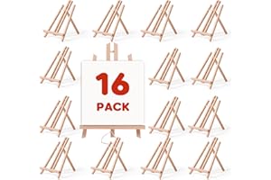 MIROLA KIDS 16 Pack Beechwood Table Easel (11.8 Inch), Easel Stand for Painting Canvases and Art, Painting Party Easel, Kids Student Tabletop Easels for Painting, Portable Canvas Photo Picture Sign Holder