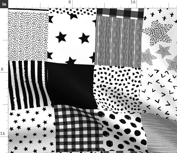 Spoonflower Fabric Black White Wholecloth Cheater Quilt