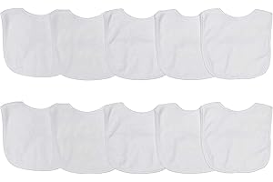 Neat Solutions 2-Ply Knit Terry Solid Color Feeder Bibs in White - 10 Count(Pack of 1)