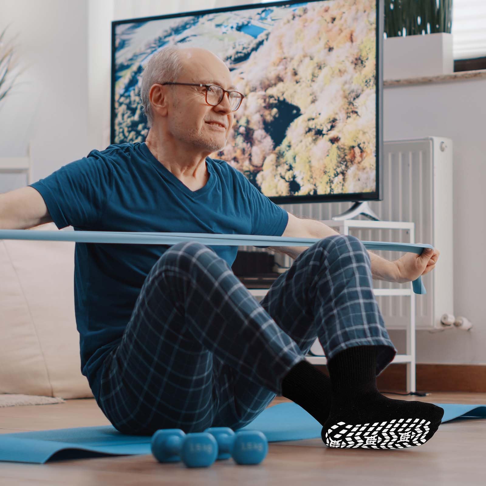 LOFIR Diabetiker Socken Herren Damen: Diabetikersocken Ohne Gummibund Baumwolle Herren ABS Socken Extra Breiter Gürtel Ohne Naht Antirutsch StopperSocken für Geschwollene Füße Schwarz 3 Paare 39-46 2