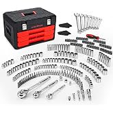 CARTMAN 320-Piece Professional Mechanic Tool Kit Set | 1/4" 3/8" 1/2" Drive Socket &amp; Ratchet Kit, 72T Quick Release, SAE &amp; Metric Socket Tool Set, Auto Repair &amp; Home DIY Projects