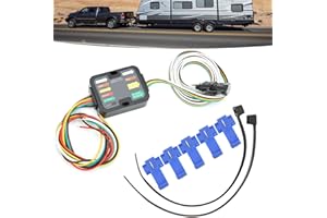 Powered Trailer Wiring Converter 3 to 2 Way Adapter with 60 Inch LED Wiring and 20 Inch Leads 4 Pin Flat Harness Plug Connect