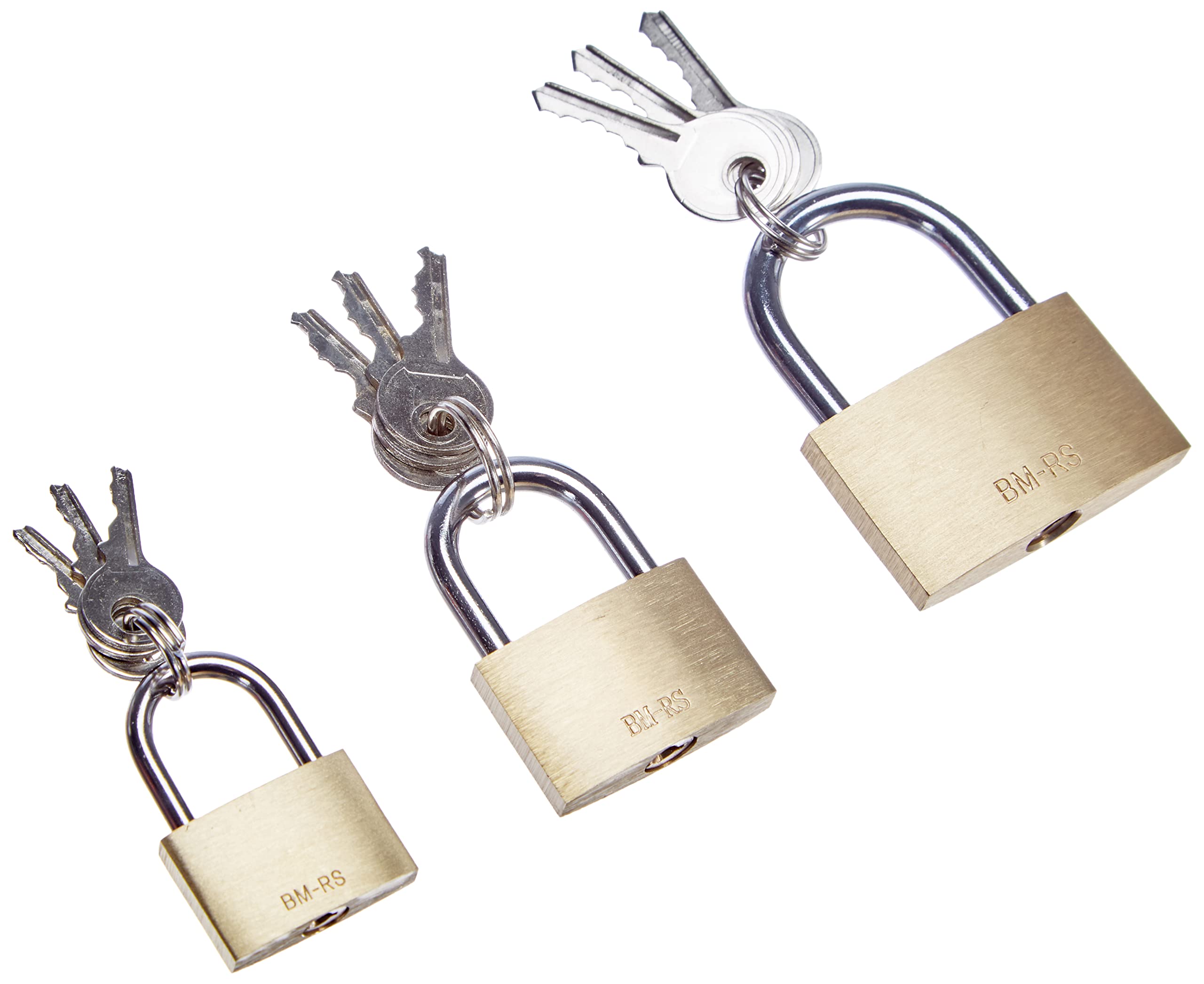 Mannesmann Brass Padlock Set (3 Pieces)