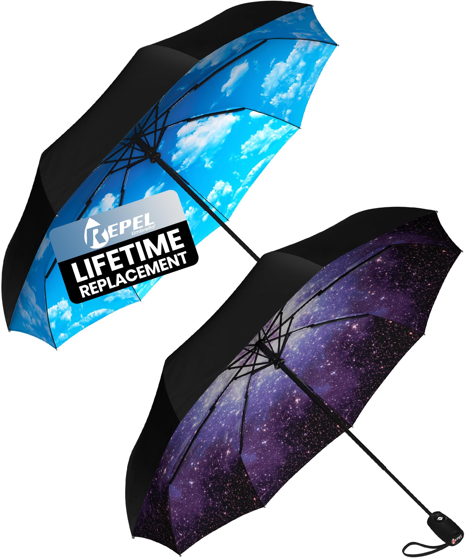 Repel Umbrella The Original Portable Travel Umbrella - Umbrellas for Rain Windproof, Strong Compact Umbrella for Wind and Rain - Perfect For On-the-Go