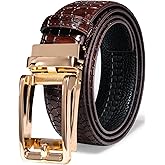Barry.Wang Mens Belts Leather Ratchet Automatic Buckle Slide Click 1 3/8" Designer Dress Fashion Classic Casual Work Business