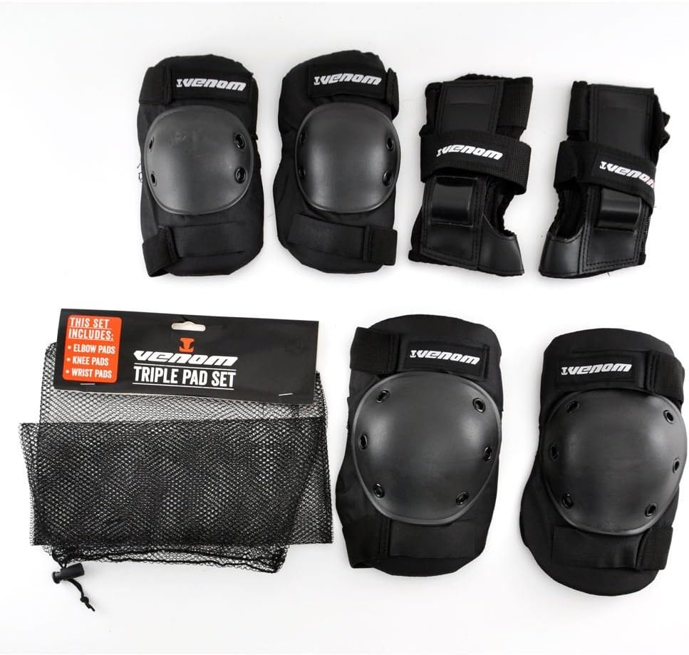 Venom Triple Knee/Elbow/Wrist Pad Set OSFA Adult Amazon.co.uk