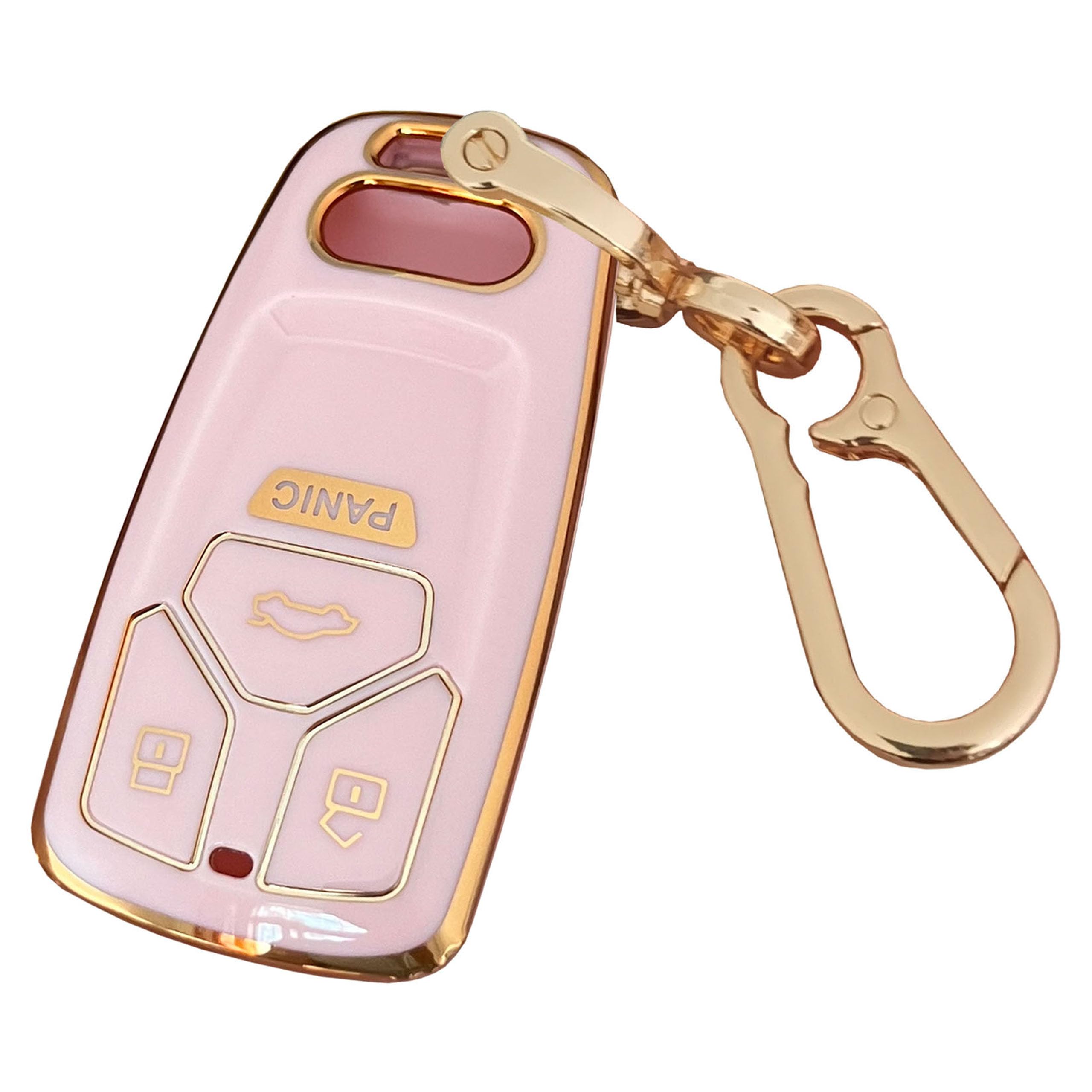 Photo 1 of QIXIUBIA for Audi Key Fob Cover Remote Shell with Keychain Fit for Audi A4 Q7 Q5 TT A3 A6 SQ5 R8 S5 Smart Key (Pink)