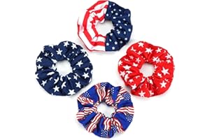 ARDORCHID USA American Flag Hair Scrunchies for Women Girls Independence Day Patriotic Red White Blue Hair Ties 4th of July Hair Tie Elastic Festival Ponytail Holder Hair Accessories Gifts ﻿
