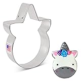 Unicorn Face Cookie Cutter, 4" Made in USA by Ann