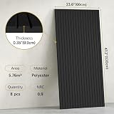 TONOR 8 Pack Large Acoustic Panels 47.2 x 23.6 x 0.35 in Self-Adhesive Black view 2