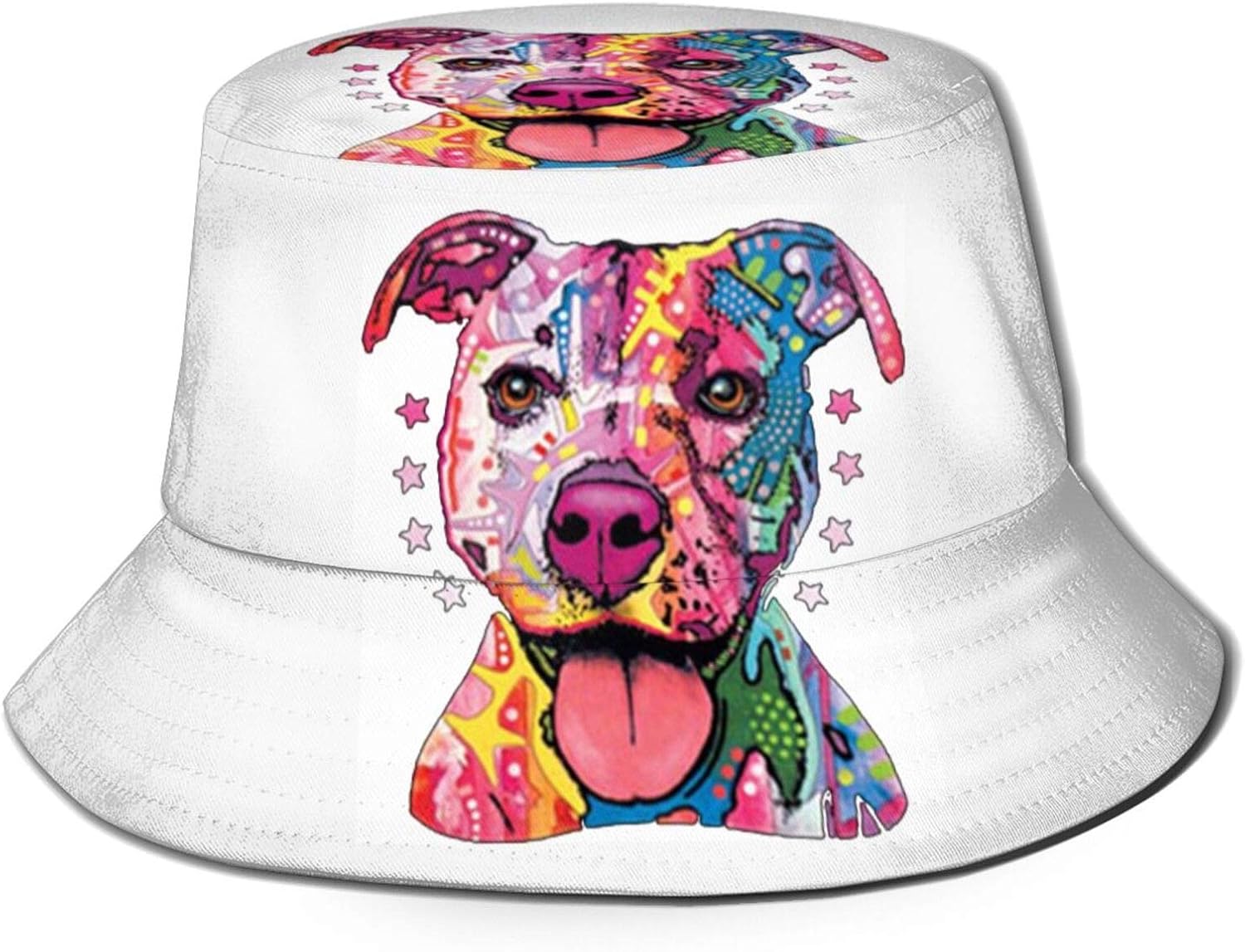 Neon Pitbull Florecent Dog Fisherman's Hat Sun Hat Fishing Caps Unisex